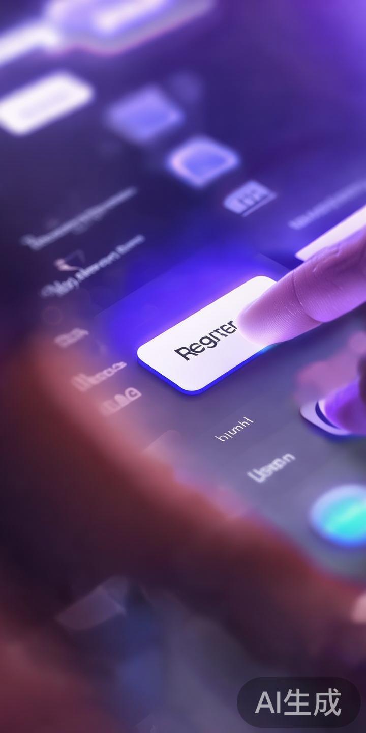 打开应用并选择注册
安装完成后，启动应用，在首页